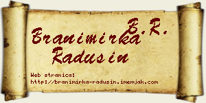 Branimirka Radusin vizit kartica
